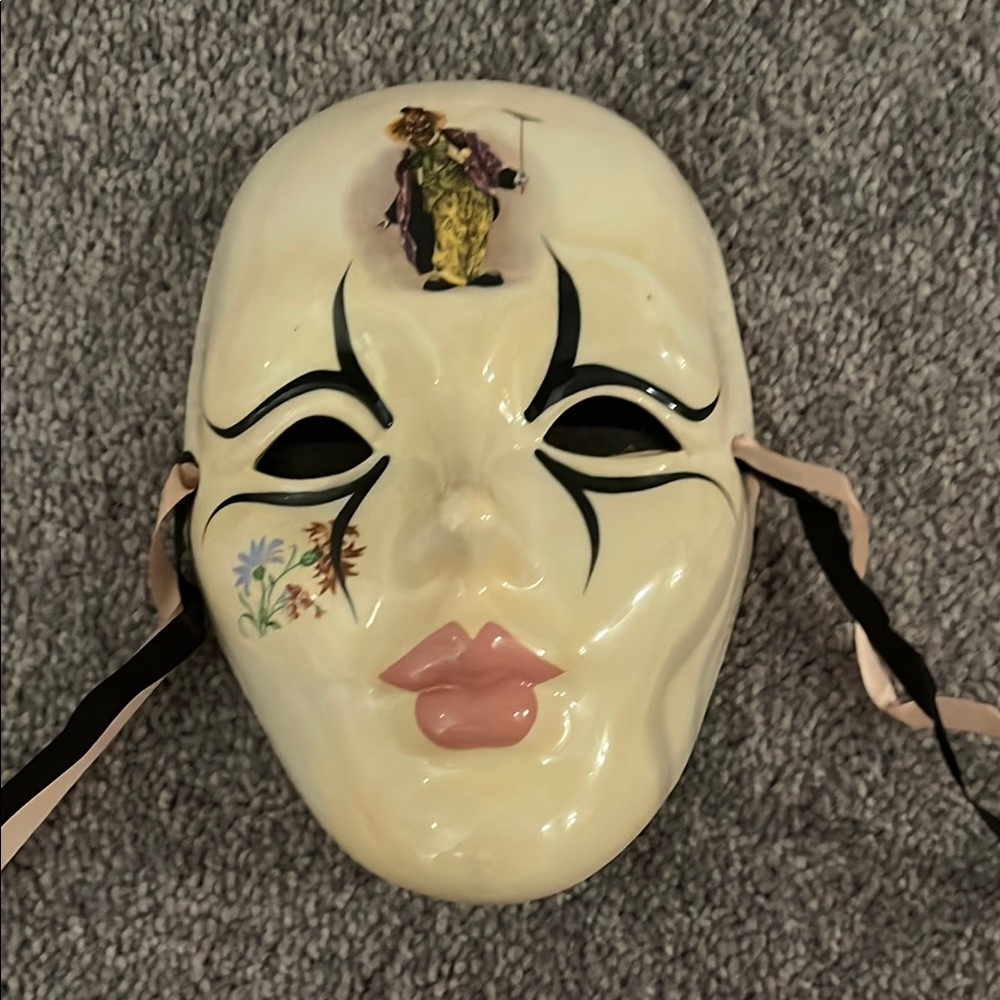 Decorative Cream and Black Mask